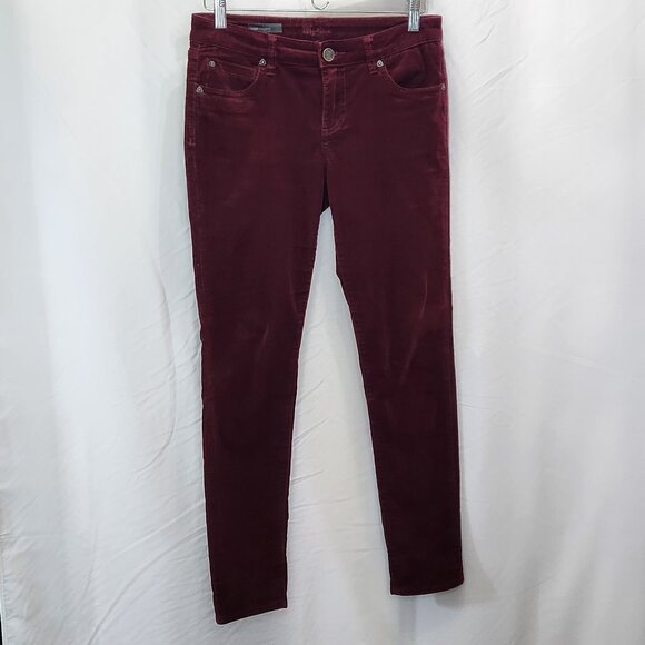 Kut From The Kloth Diana Corduroy Skinny Jeans Womens 4P Red Pants Petite OO02X - Picture 2 of 9